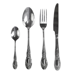 Cutlery w. decor set of 4 L23 cm silver