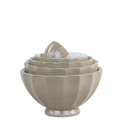 Arés Latte Bowl w. pattern set of 5 H9/D15.5 cm verte