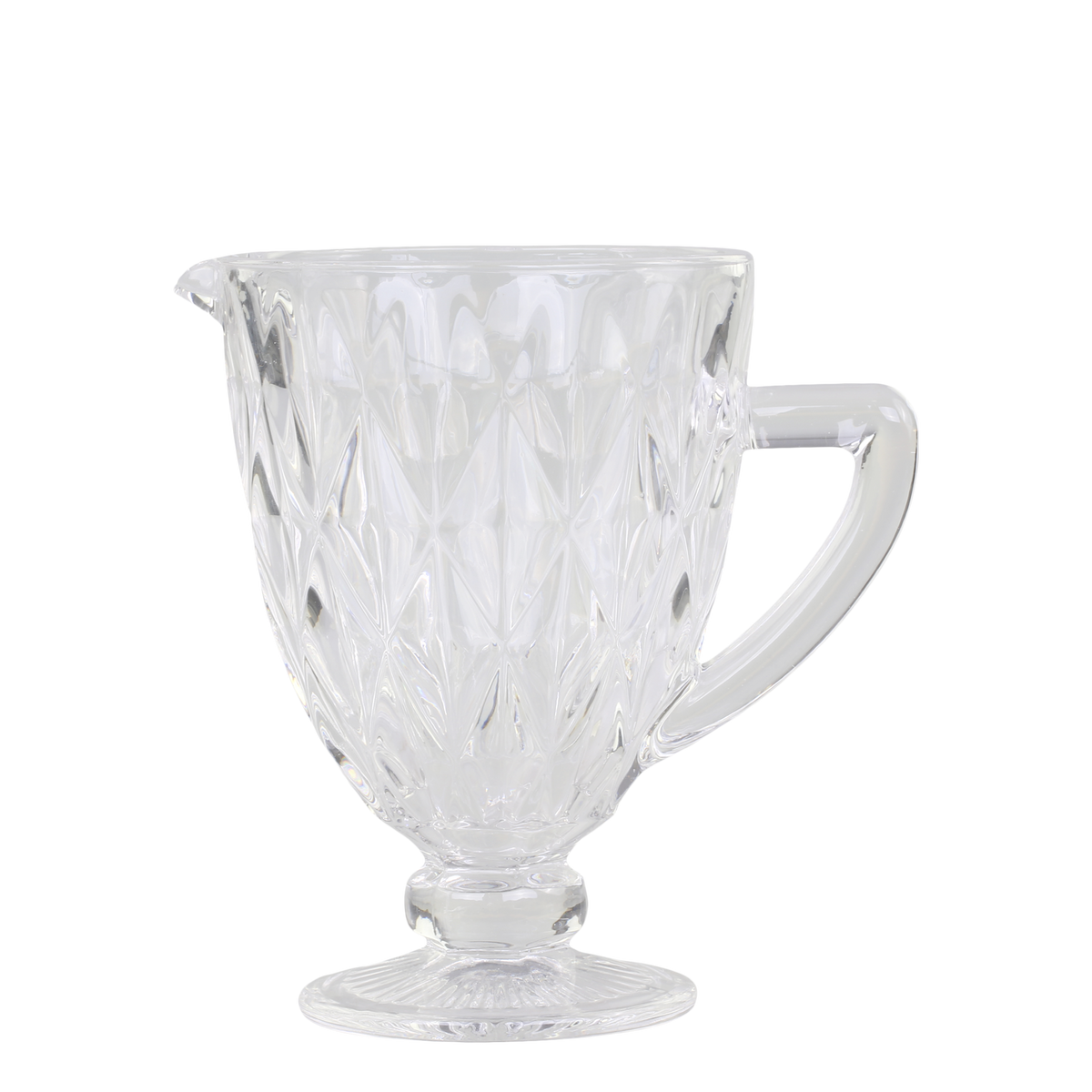 Jug w. diamond cut H19.5/D15 cm clear