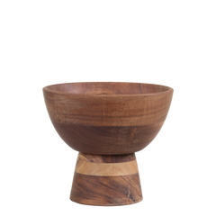 Laon Bowl on foot acacia wood H15/D18 cm nature