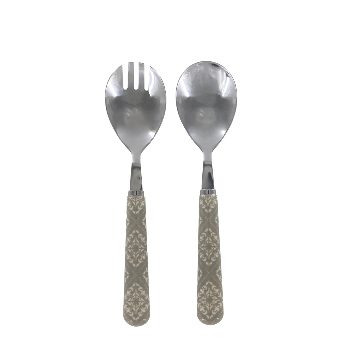 Linas Salad Servers w. pattern set of 2 L21 cm French grey