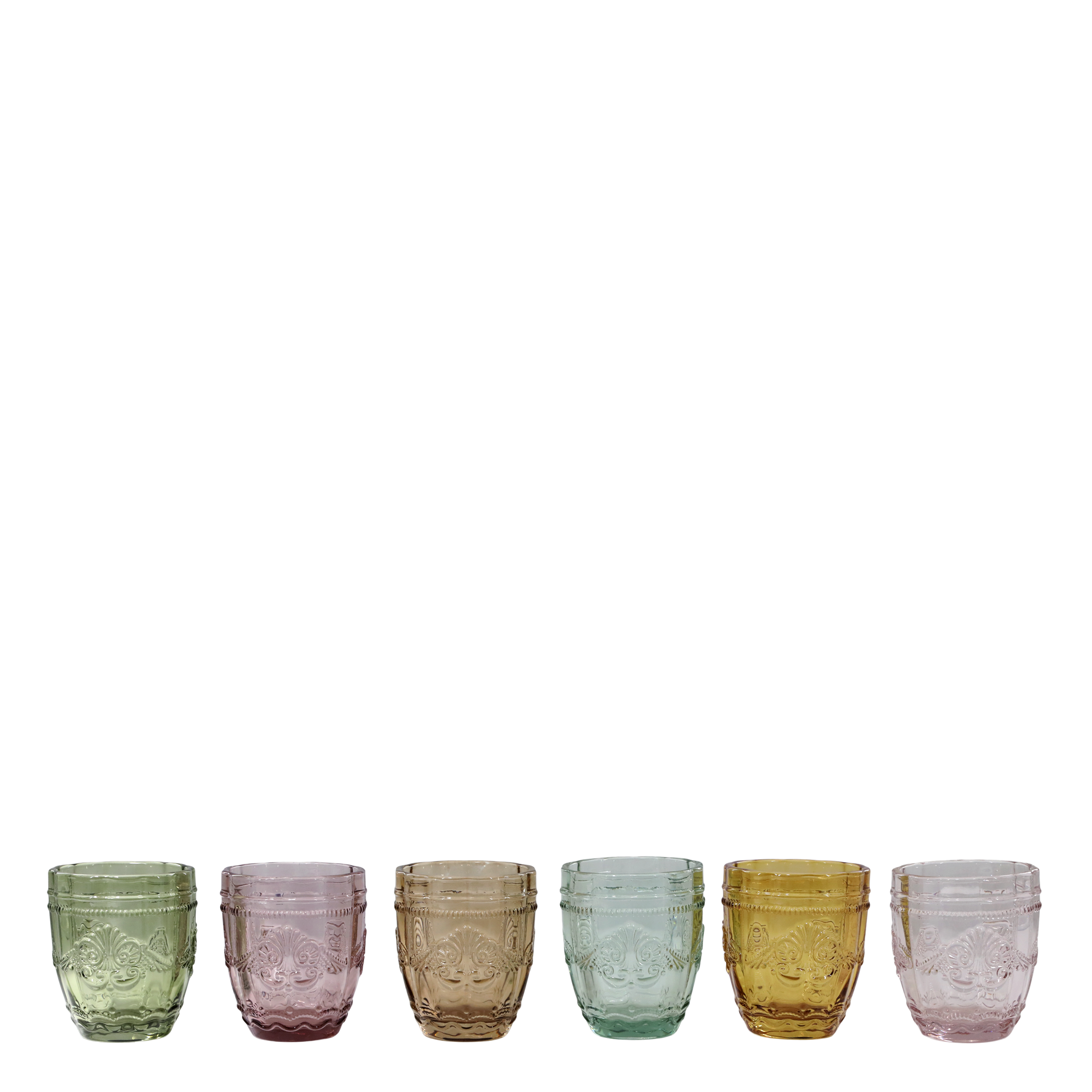 Saint-Émilion Glass w. pattern H10/D8.5 cm assorted colours