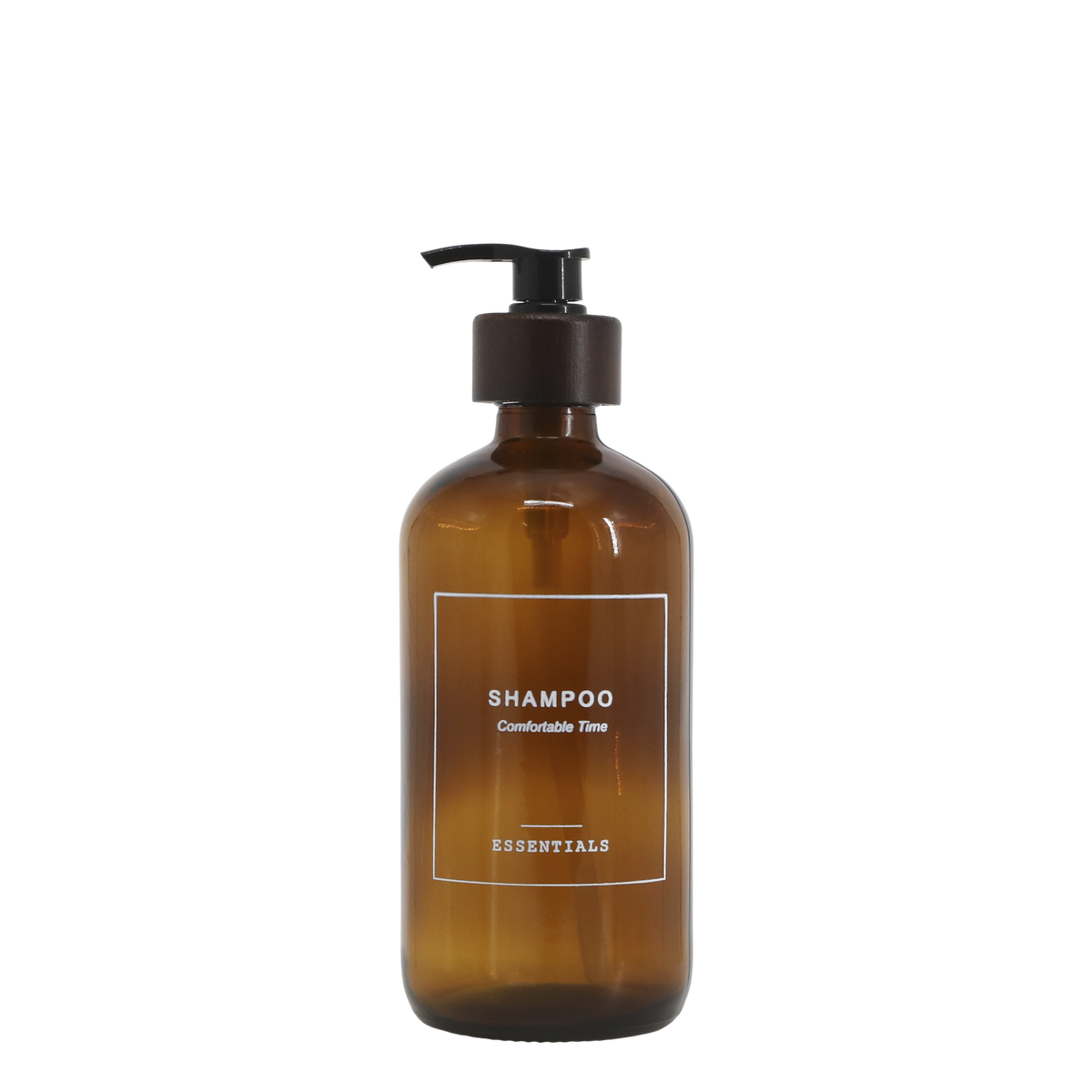 Bottle w. pump Shampoo 500 ml H21.5/D7.5 cm mocca