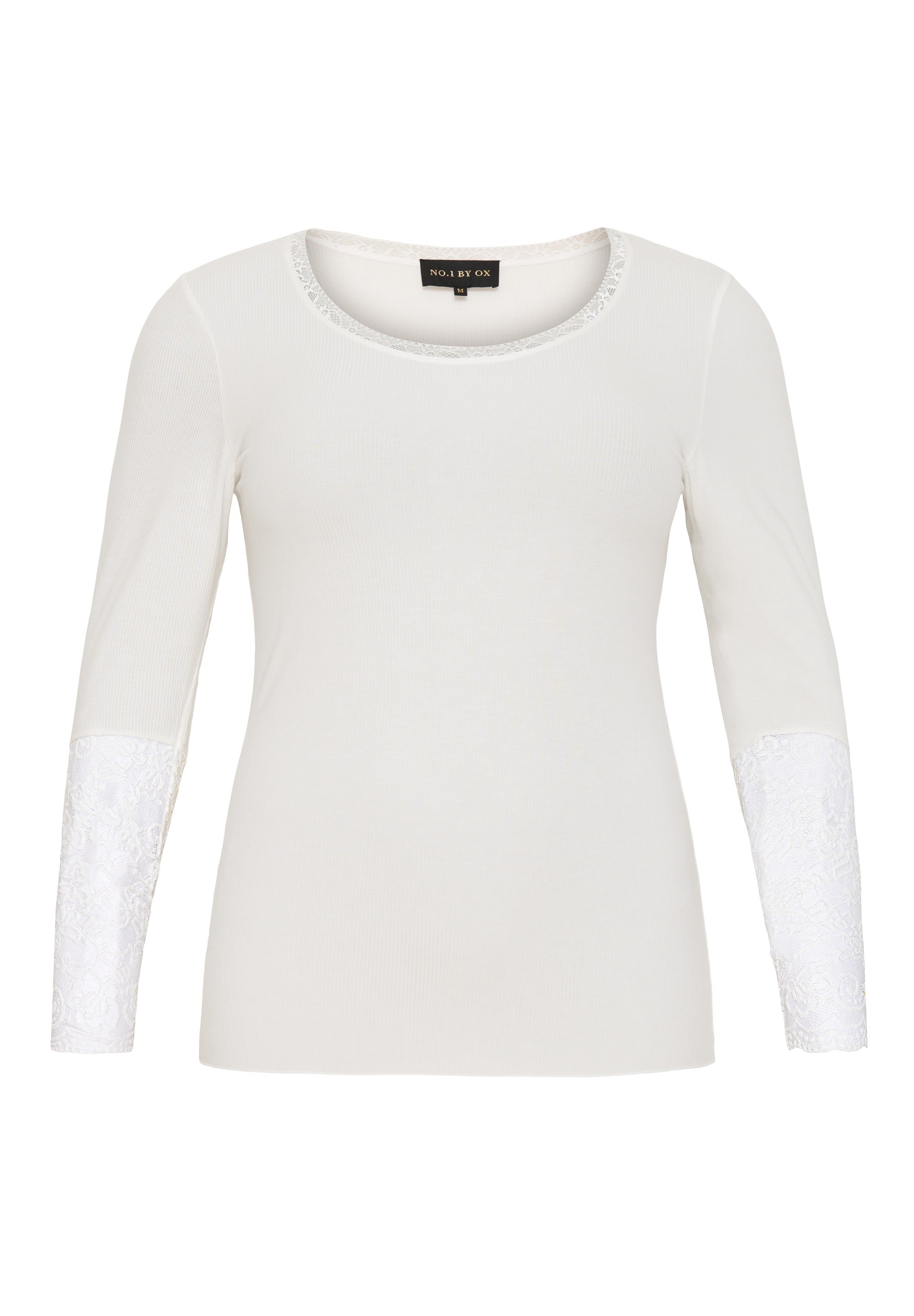 No 1. By Ox Jersey blouse w lace sleeves