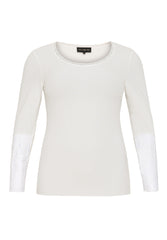 No 1. By Ox Jersey blouse w lace sleeves