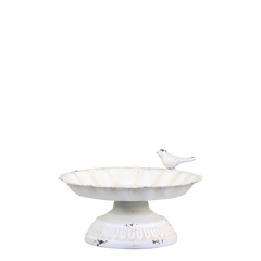 Birdbath on foot H8/D17 cm antique cream