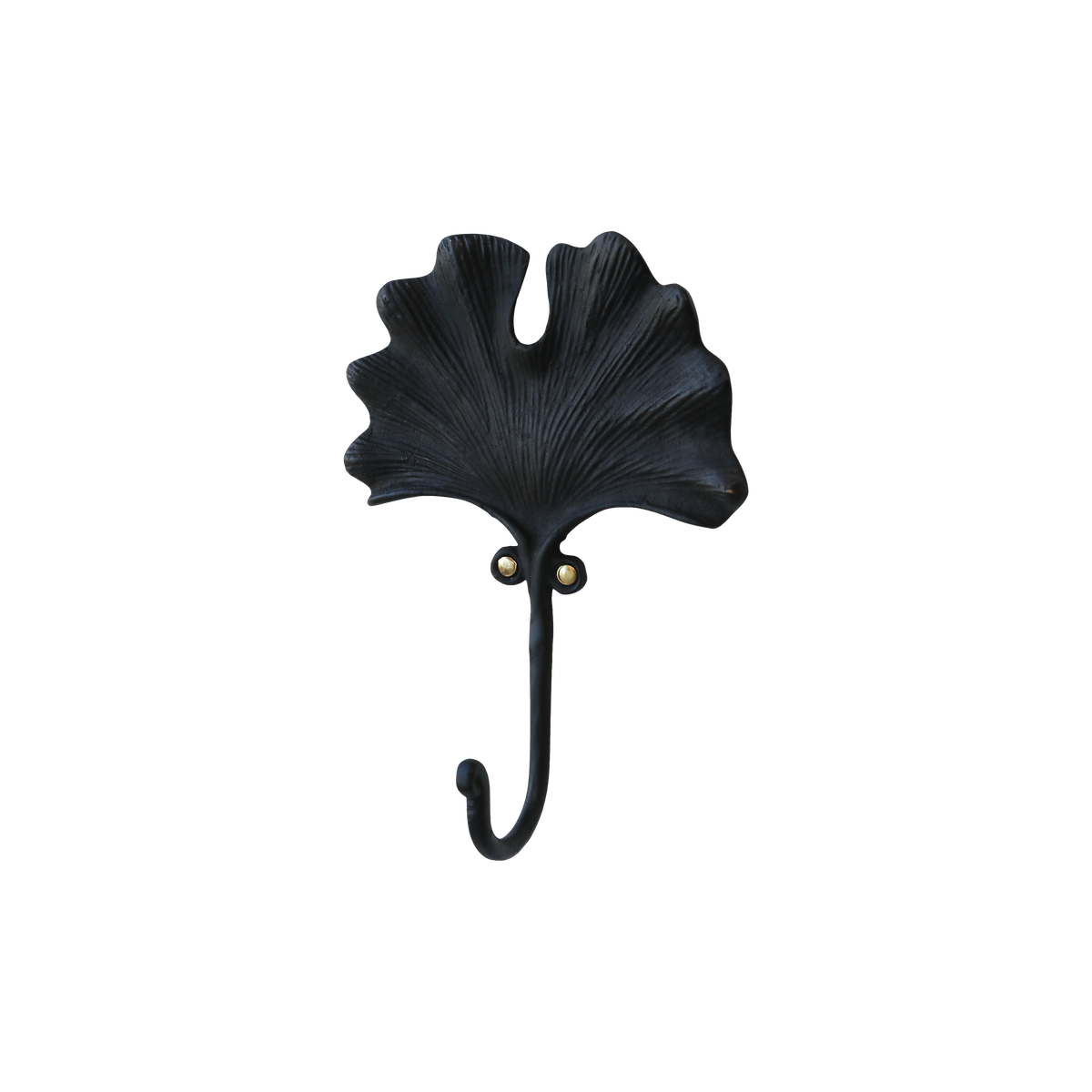 Hook w. leaf H17/L12.5/W5 cm antique black