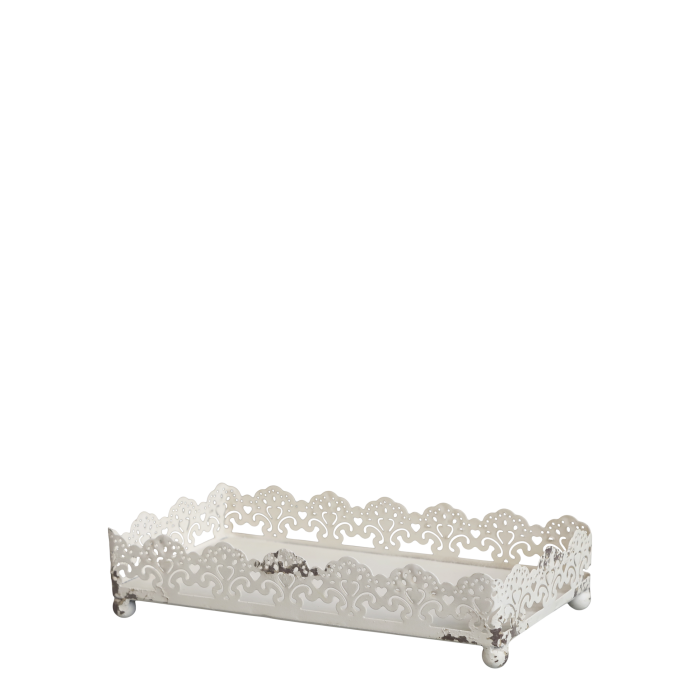 Servietholder med dekorkant Antique Creme 4,5x21x11 cm by Chic Antique