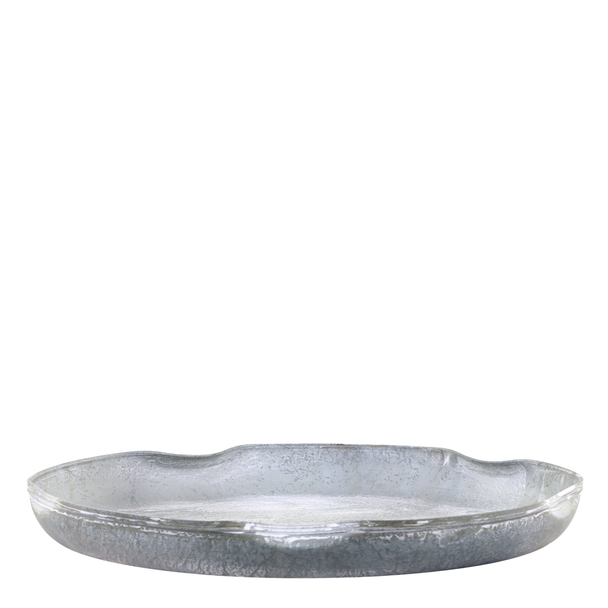 Tray w. wavy edge H3/D30 cm antique zinc