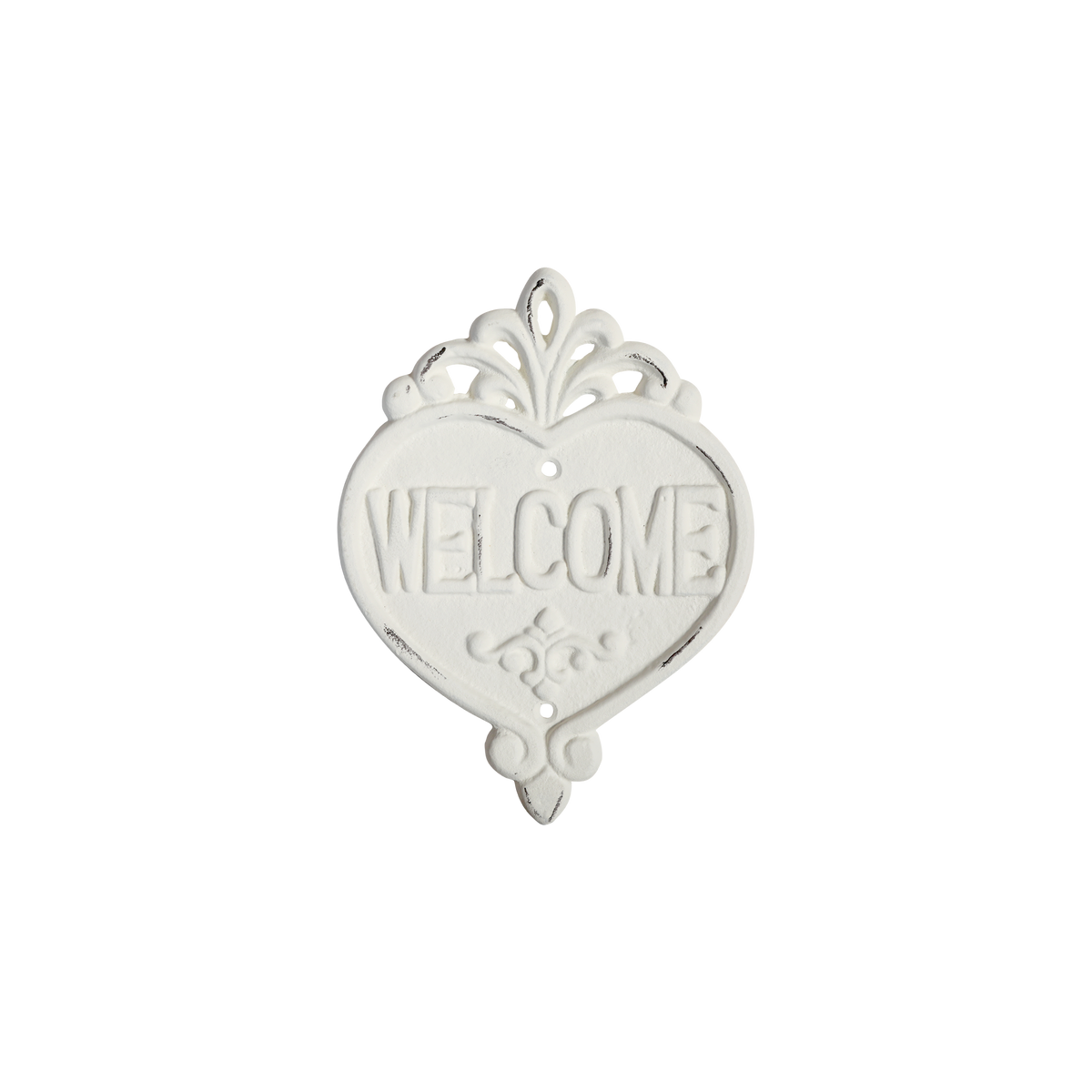 Sign "Welcome" H18/L13 cm antique cream