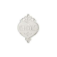 Sign "Welcome" H18/L13 cm antique cream