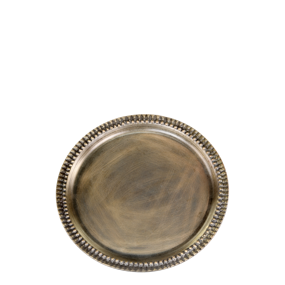 Tray w. décor edge H1/D20.5 cm antique brass