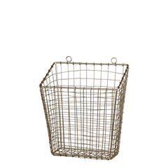 Fil de fer Basket H33/L28/W16 cm antique brass