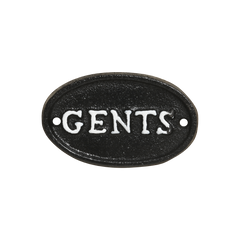 Sign Gents H9.5/L6 cm antique black