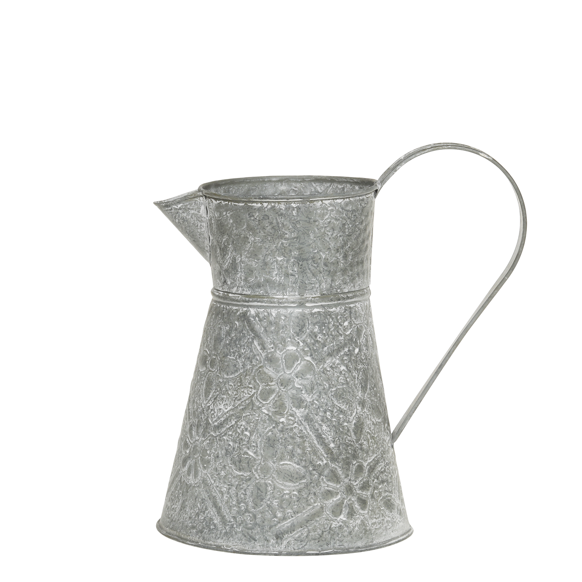 Jug w. pattern H23.5/L23/W15.5 cm antique zinc