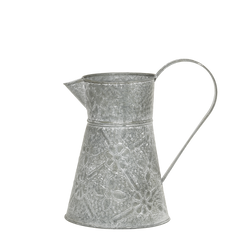 Jug w. pattern H23.5/L23/W15.5 cm antique zinc