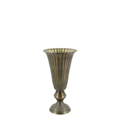 Centrepiece w. grooves H29.5/D11 cm antique brass