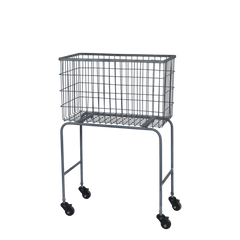 Fil de fer Basket on wheels H78.5/L51/W27 cm antique zinc