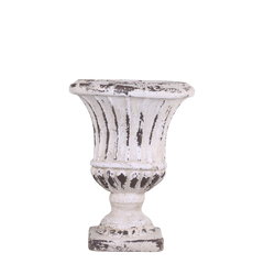 Centrepiece on foot H42/L32.5/W32.5 cm antique cream