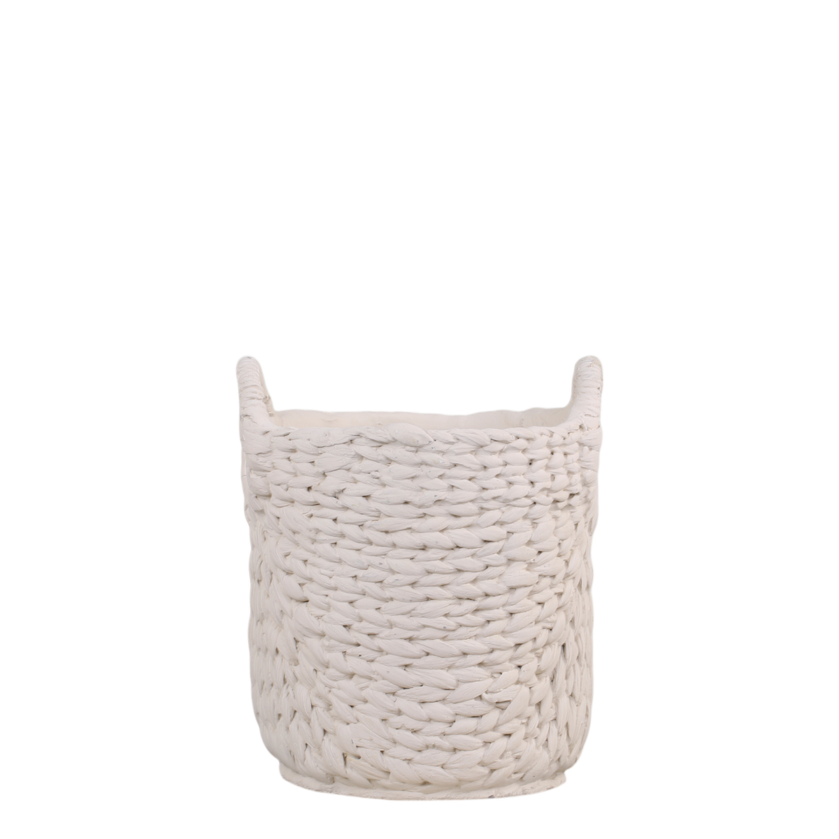 Corte Planter w. braided pattern H22/D18.5 cm cream