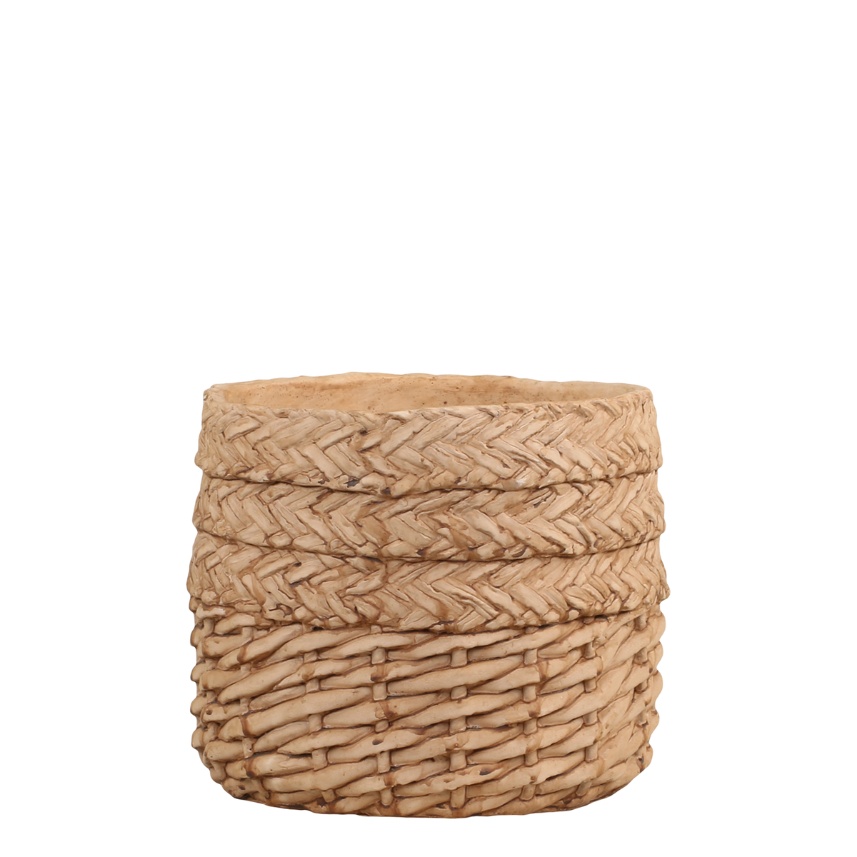 Corte Planter w. braided pattern H17/D18 cm nature