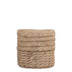 Corte Planter w. braided pattern H20.5/D20 cm nature