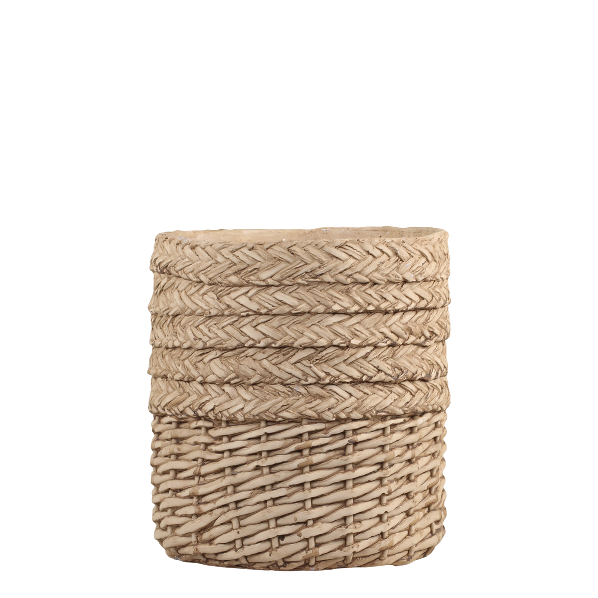 Corte Planter w. braided pattern H24.5/D20.5 cm nature