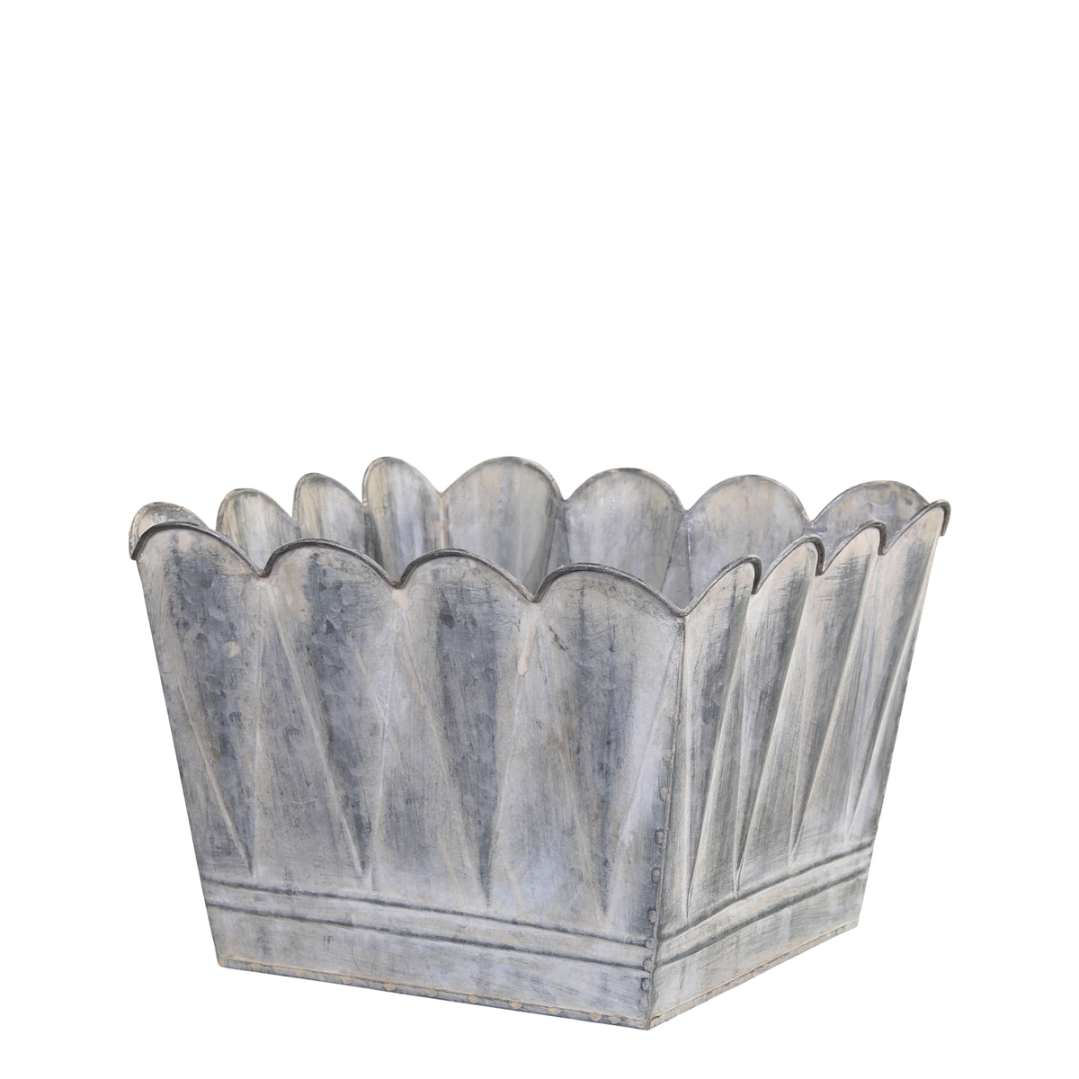 Planter w. arches H19/L27/W27 cm antique zinc