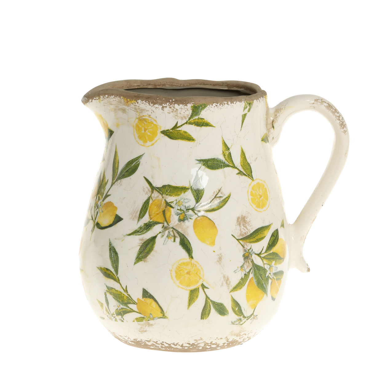 Limone Jug w. lemon motif H20/D16.5 cm cream - Levering til primo maj