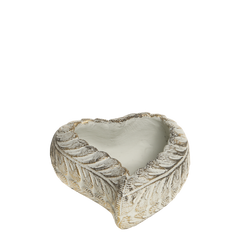 Vittel Planter heart w. golden pattern H6.5/L17.5/W15 cm cream