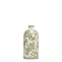 Melun Bottle w. French pattern H25.5/L11.5/W7 cm olive