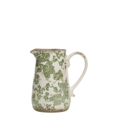 Melun Jug w. French pattern H18/L16/W11.5 cm olive