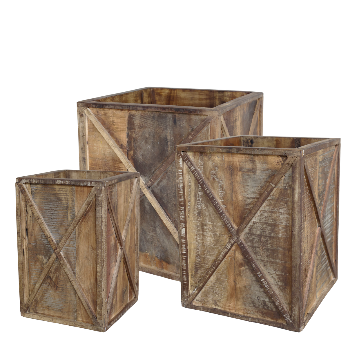 Grimaud Plant Box set of 3 H40/L37/W37 cm nature