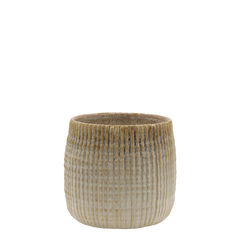 Gaston Planter w. pattern H11/D12 cm latte