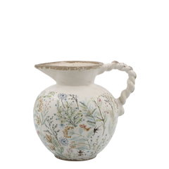 Maxime Jug w. flower pattern H18.5/D20.5 cm cream