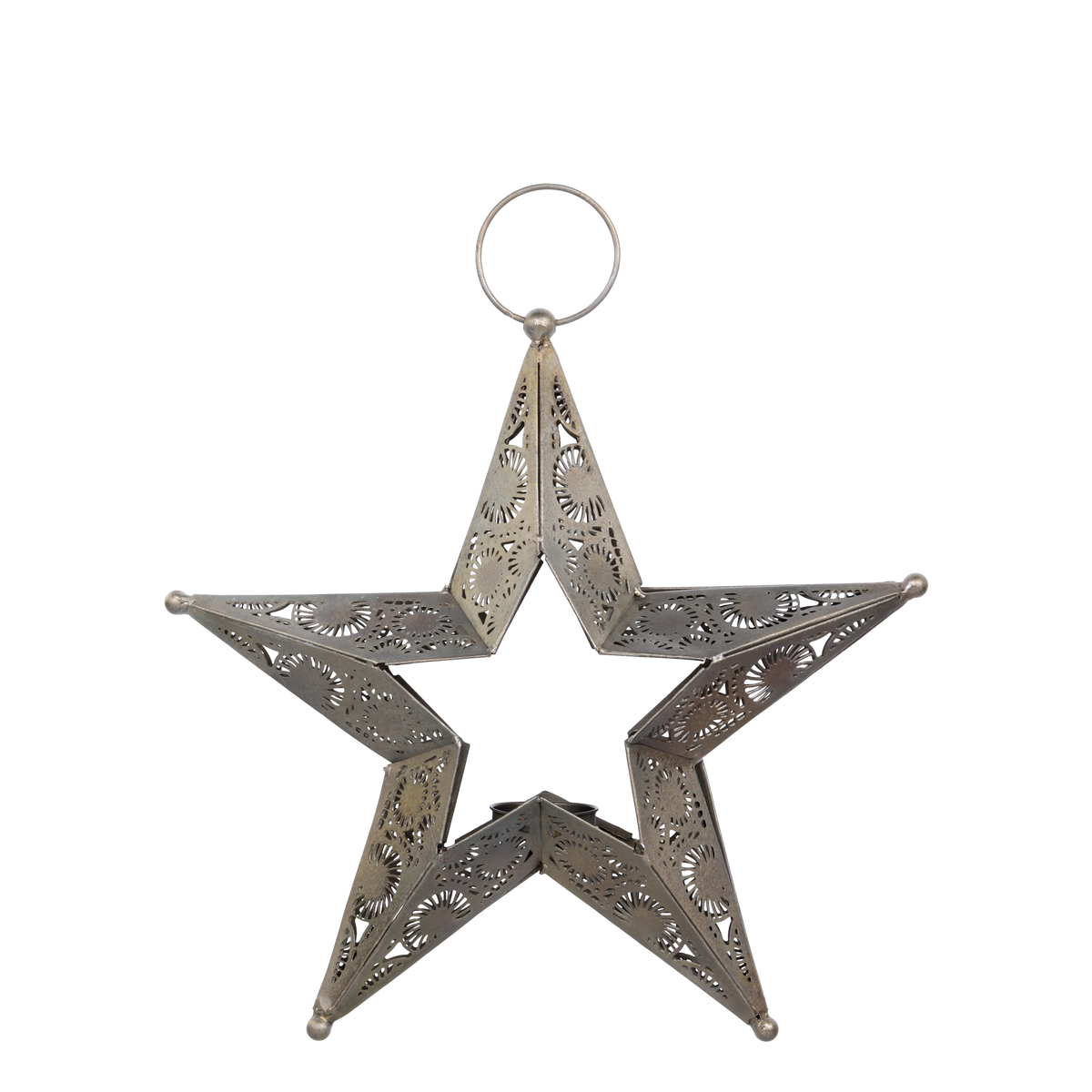 Star for tealights w. hanger H28.5/L28.5/W6 cm antique brass