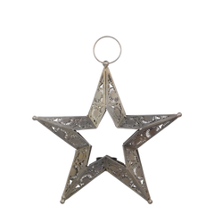 Star for tealights w. hanger H28.5/L28.5/W6 cm antique brass