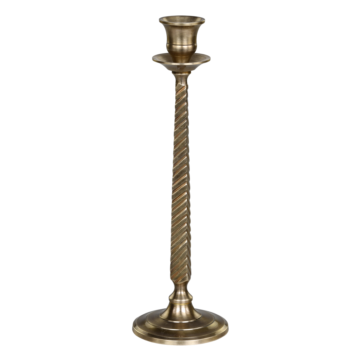 Candlestick H25.5/D8 cm antique brass