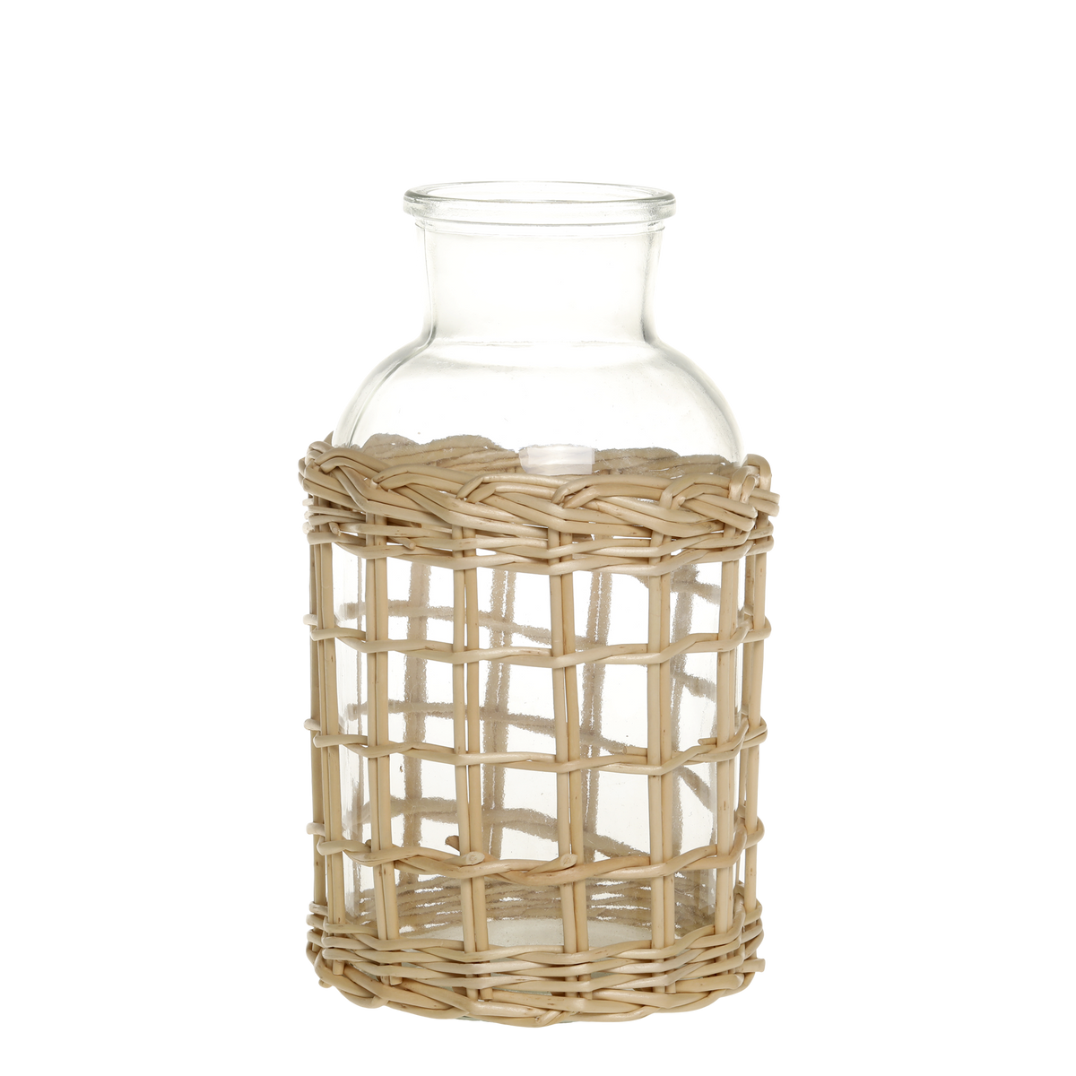 Bottle w. wicker H19.5/D10 cm nature