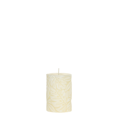 Macon Pillar Candle w. leaf pattern 45 h H10/D7 cm cream