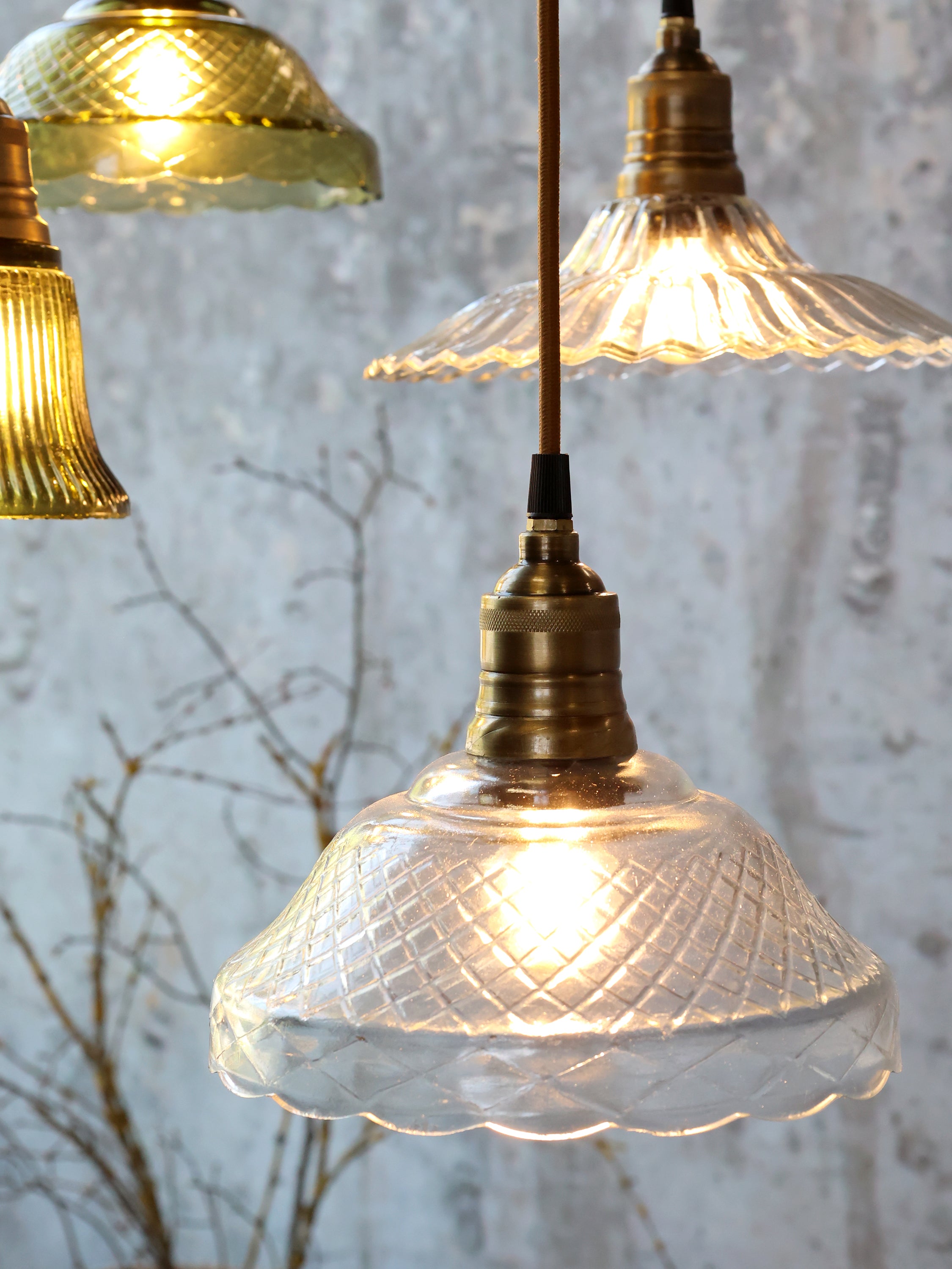 Lampe m. messingtop, H18/Ø21 cm klar by Chic Antique