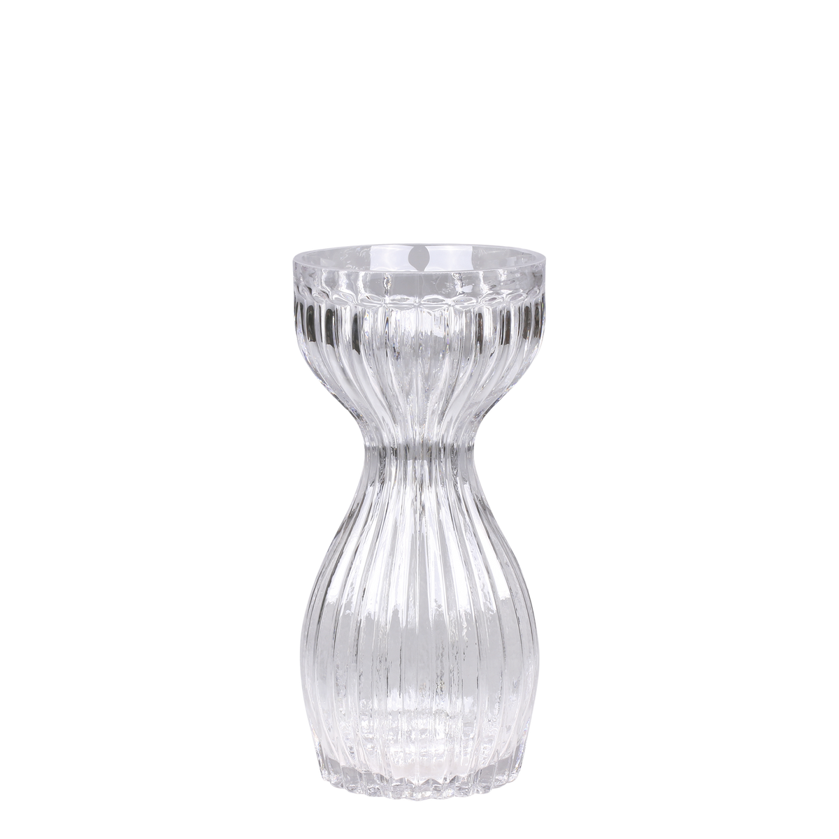 Amaryllis Vase w. grooves H26/D12 cm clear