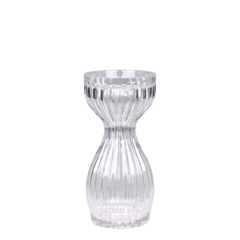 Amaryllis Vase w. grooves H26/D12 cm clear