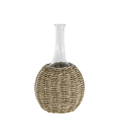 Bottle w. wicker bottom H35/L19/W9 nature