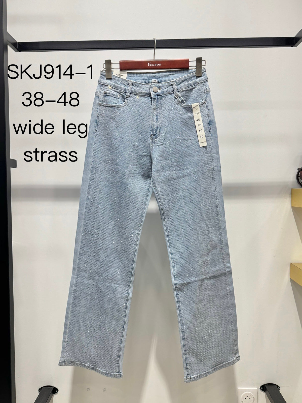 Wide leg jeans med bling by G-Smack