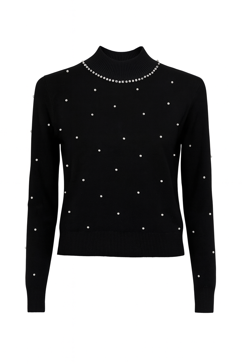 Turtleneck m. Perledetaljer - Ingen Returret by Livia