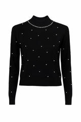 Turtleneck m. Perledetaljer - Ingen Returret by Livia