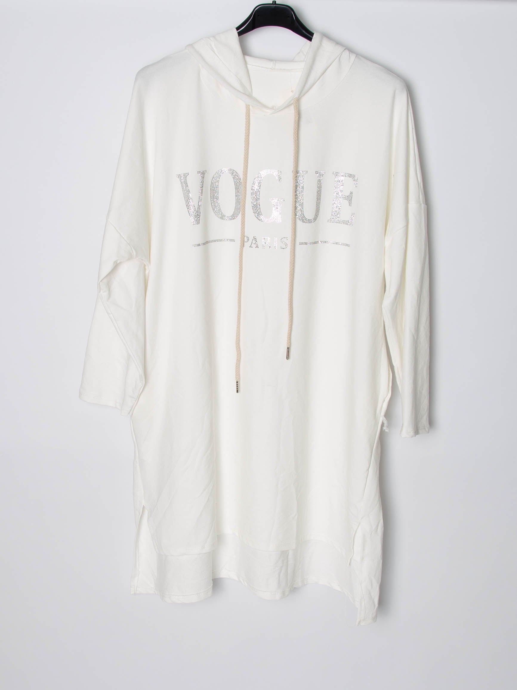 Sweatshirt tunika med bling vogue