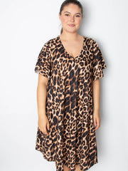 A-shape kjole med leopard print