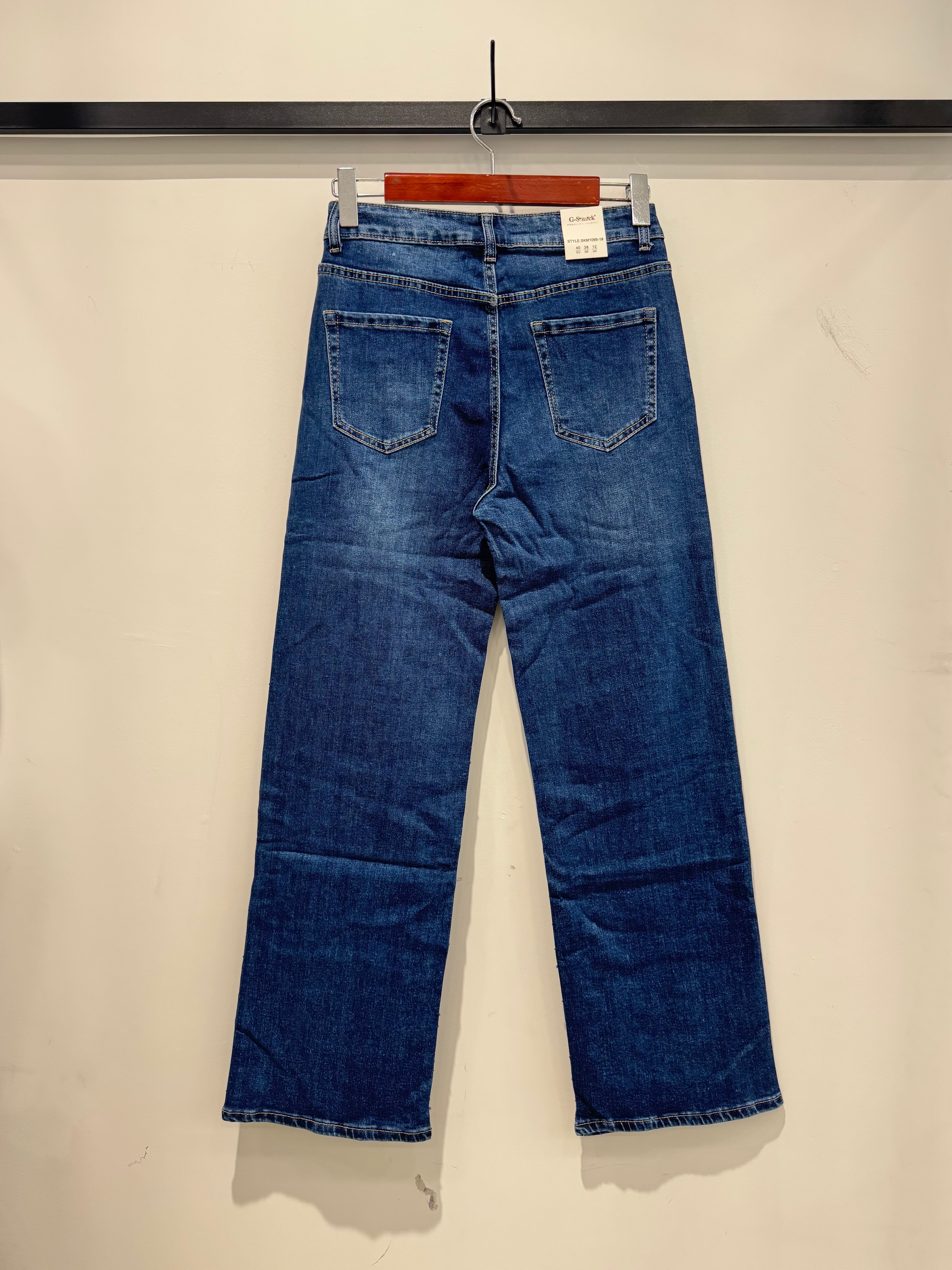 Wideleg jeans med bling bund darkwash by G-Smack